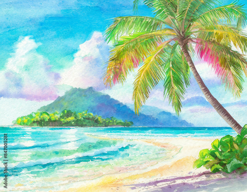 Fototapeta premium beach with palm trees