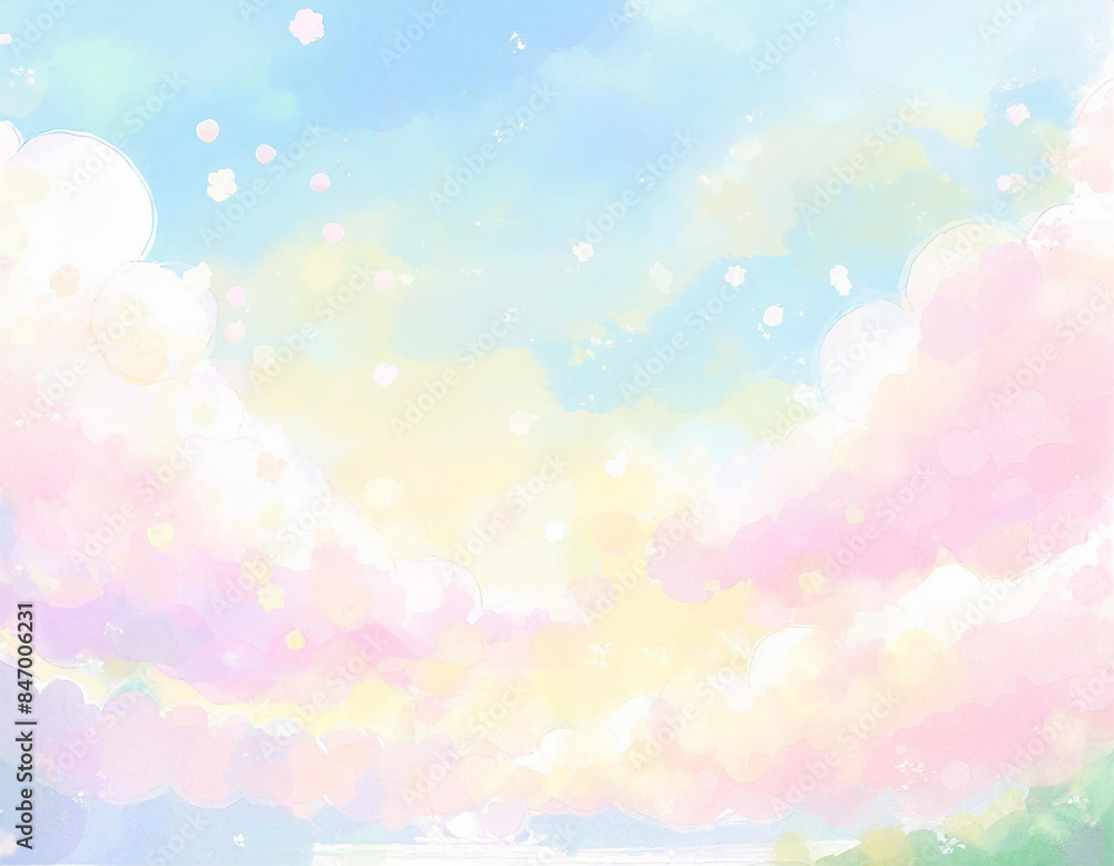 abstract watercolor background with clouds
