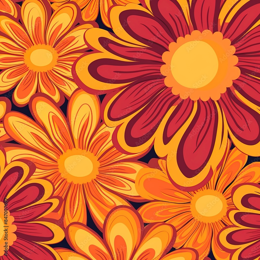 60s/70s pink orange hippy pattern with flowers 60s/70s pink orange hippy pattern with flowers