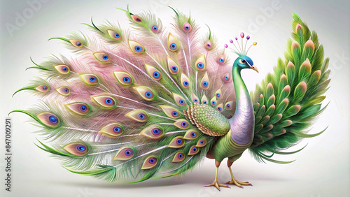 Wallpaper Mural Peacock's wings have beautiful green stripes. Torontodigital.ca