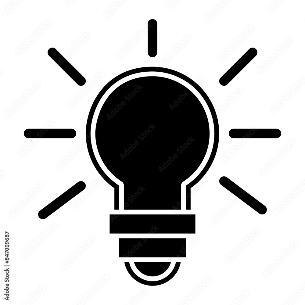 idea lamp glyph icon idea lamp glyph icon
