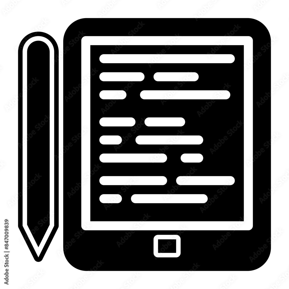 create poetry on the tablet glyph icon create poetry on the tablet glyph icon