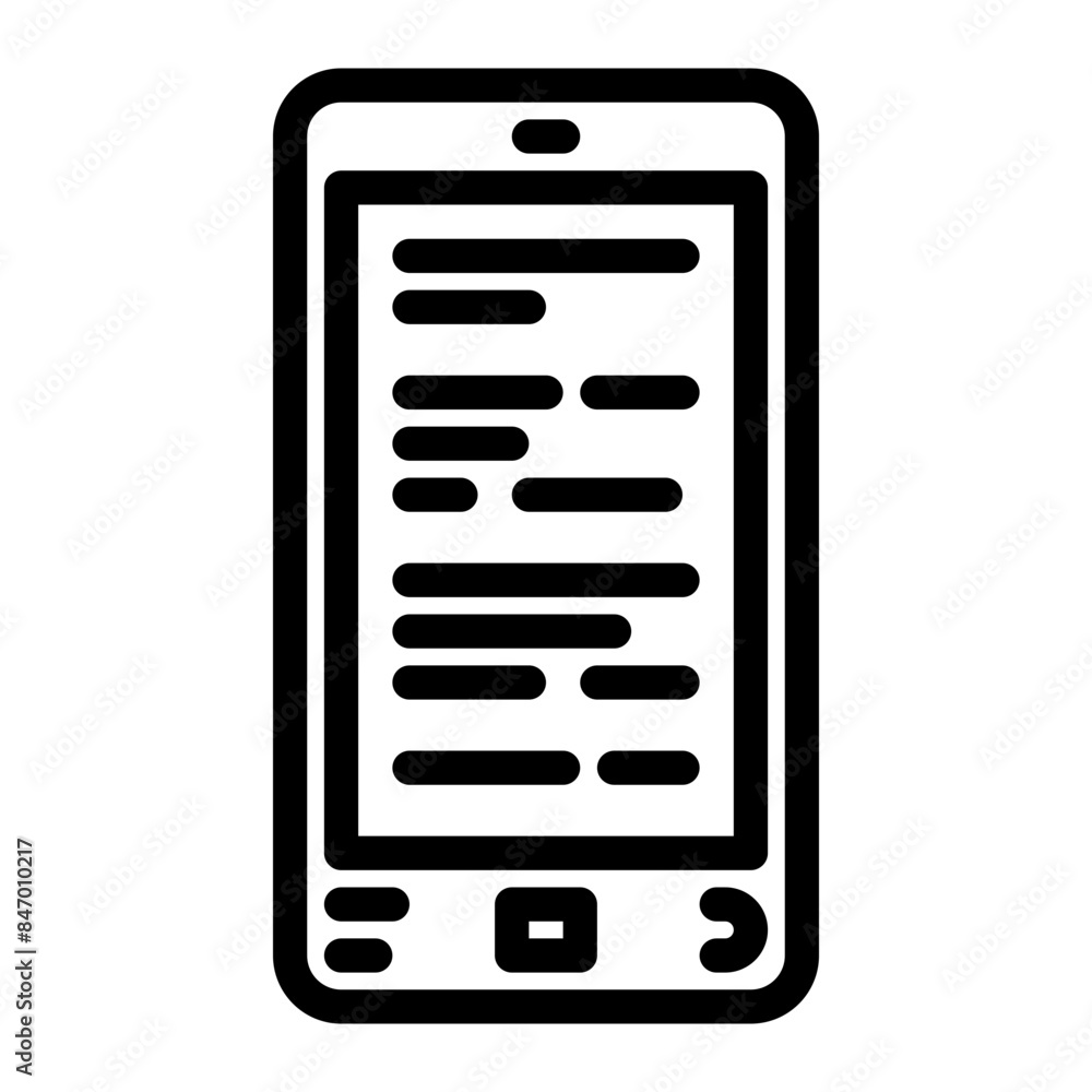 reading poetry on cellphone line icon reading poetry on cellphone line icon