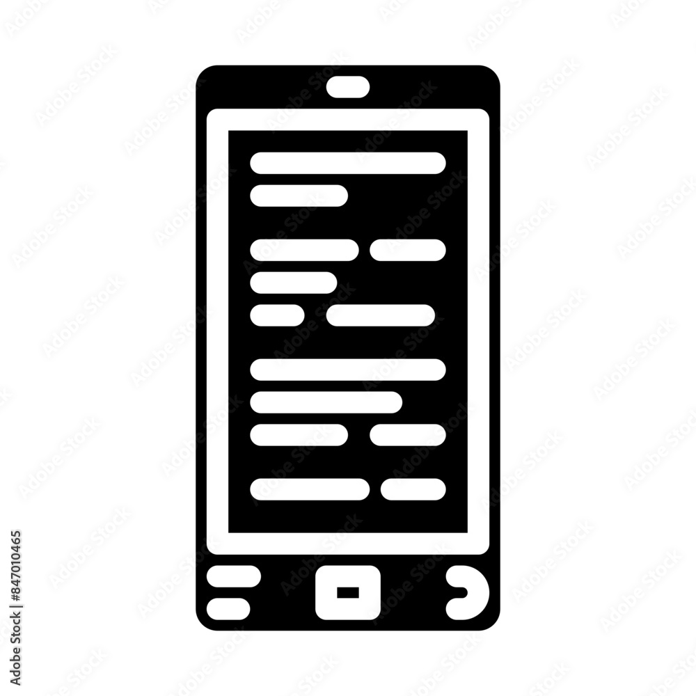 reading poetry on cellphone solid icon reading poetry on cellphone solid icon
