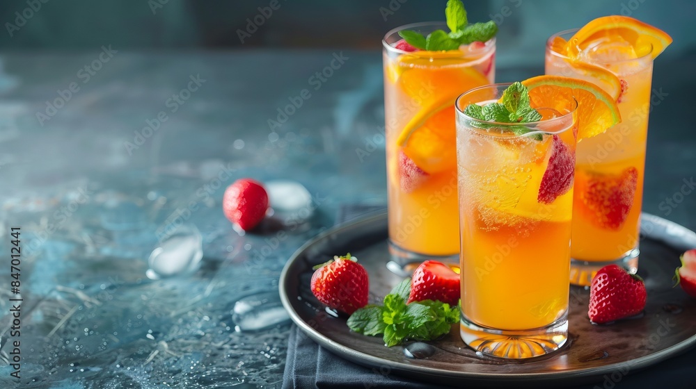 summer drink with berries. lemonade with strawberry and orange. A refreshing healthy drink with citrus fruits and strawberries. copyspace summer drink with berries. lemonade with strawberry and orange. A refreshing healthy drink with citrus fruits and strawberries. copyspace