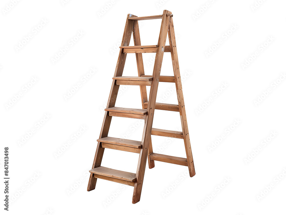 Wooden ladder isolated on transparent background Wooden ladder isolated on transparent background