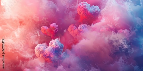Clouds filled with colorful smoke photo