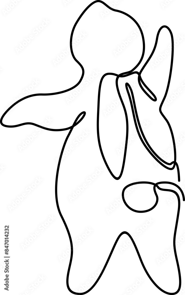 Artistic Rabbit Monoline Element Artistic Rabbit Monoline Element