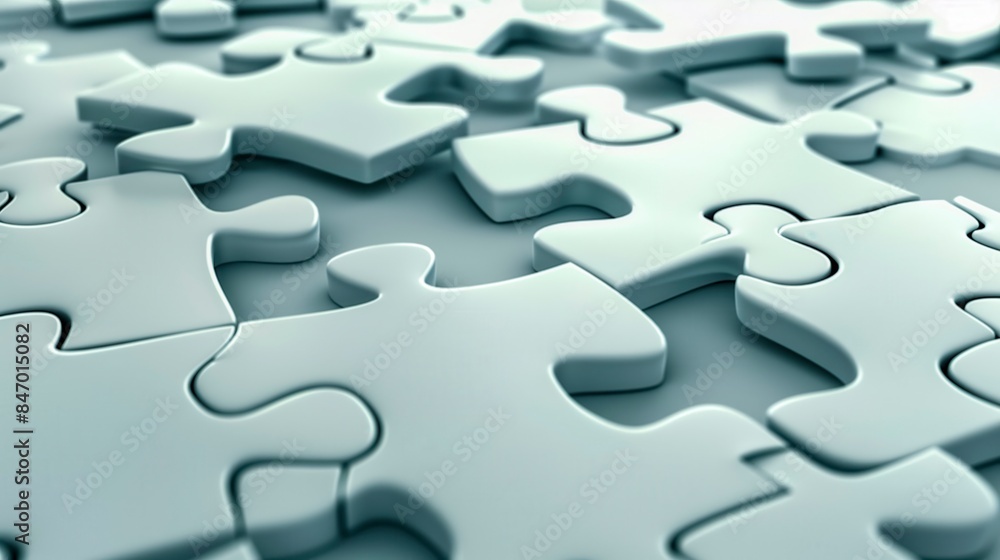 White Puzzle Pieces With Glossy Finish White Puzzle Pieces With Glossy Finish