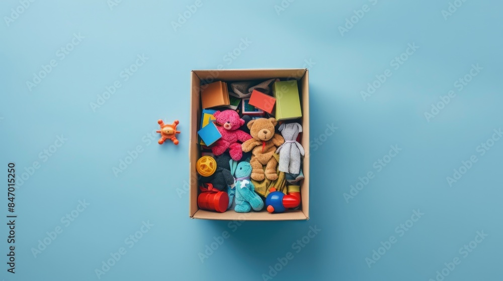 A box filled with various stuffed animals A box filled with various stuffed animals