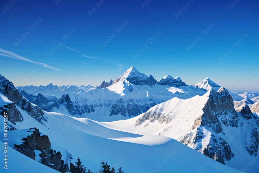 their snow-capped peaks a stunning panorama their snow-capped peaks a stunning panorama