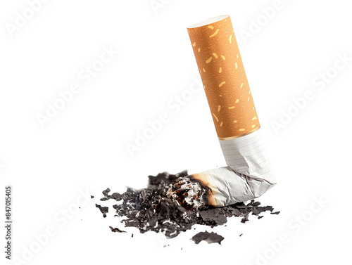 Cigarette butt isolated on transparent background