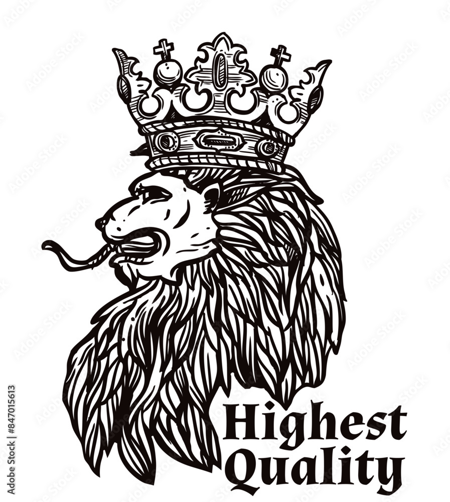 Obraz premium Vintage Löwe mit Krone, Wappen - Vektor