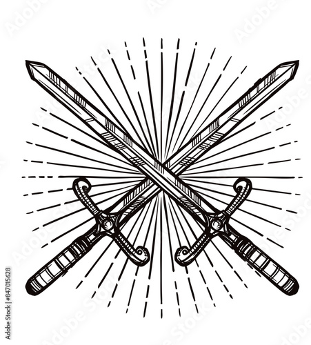 Schwerter gekreuzt - Vektor