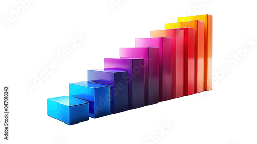 Colorful Bar Graph, Multicolored 3D bar graph rising gradient, Business Analytics on a transparent background. Free Download Colorful Bar Graph, Multicolored 3D bar graph rising gradient, Business Analytics on a transparent background. - GFXLoad