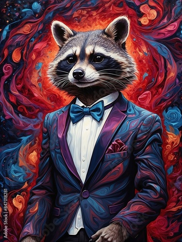 portrait of an elegant Racoon