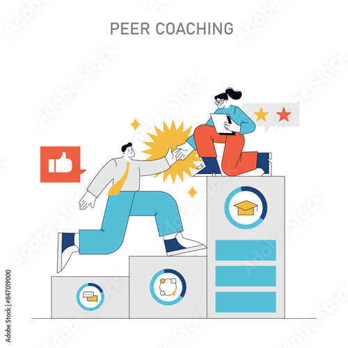 Soft Skills Training. Flat Vector Illustration