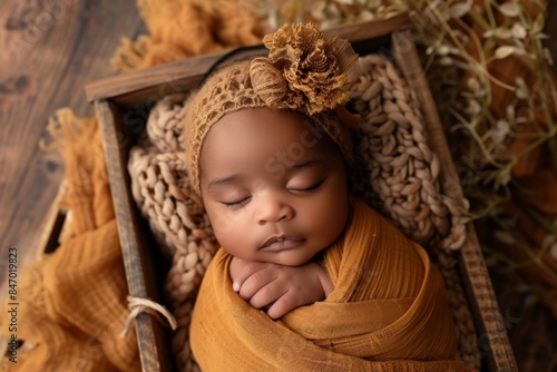 Photo of a black newborn baby photo shoot