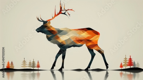 Abstract animal prints with collage elements of wildlife