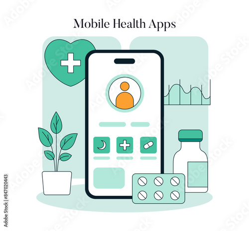 Healthcare Innovation. Flat Vector Illustration