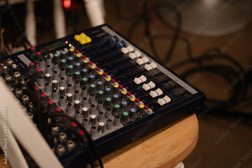 Audio Mixer on Chair