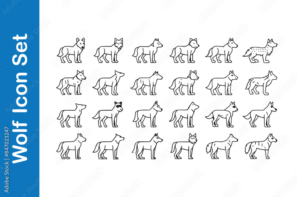 Wolf Icon Set with vector collections. Wolf Icon Set with vector collections.