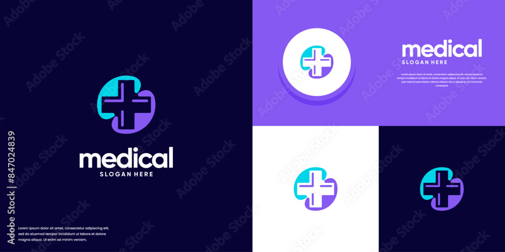medical logo with fun concept, health care, logo design vector. medical logo with fun concept, health care, logo design vector.