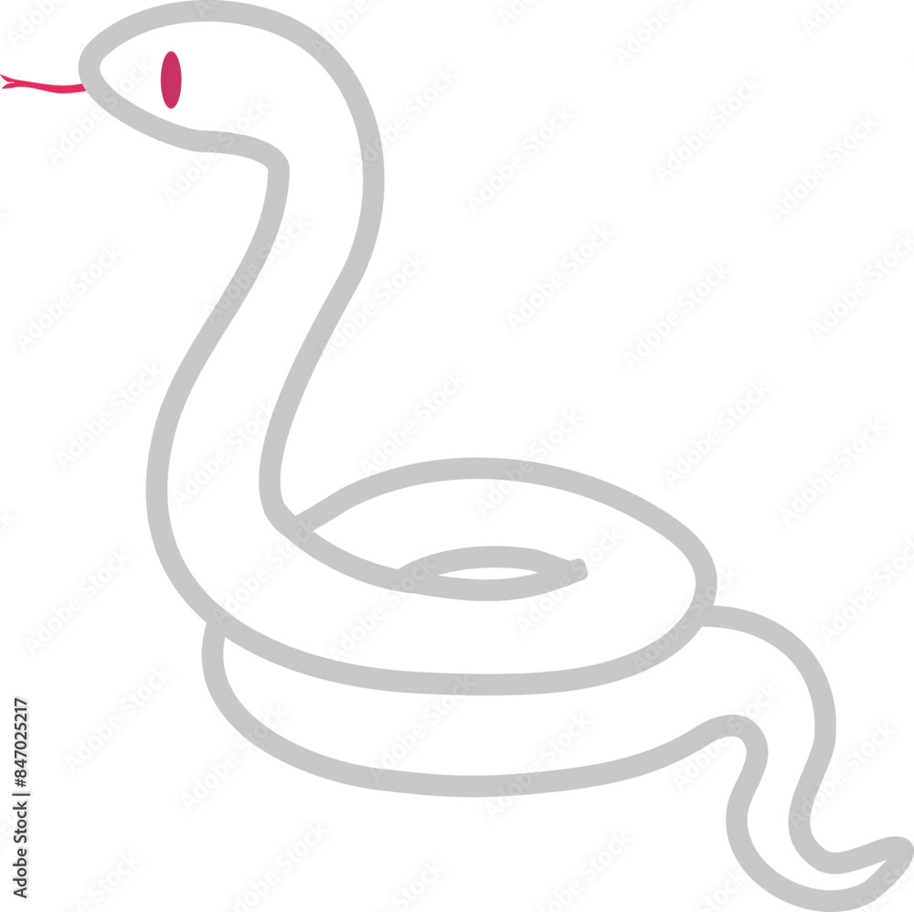 Obraz premium かわいいヘビのアイコンイラスト 年賀状素材