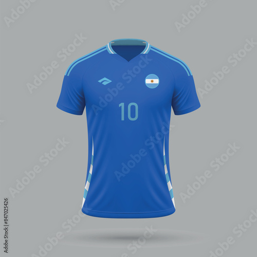 3d realistic soccer away jersey Argentina national team 2024