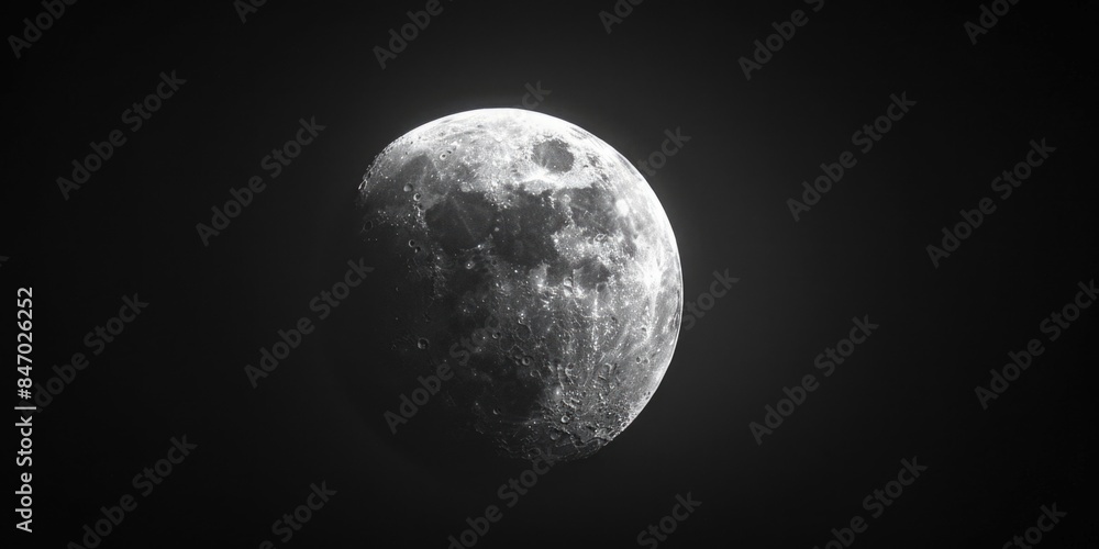 Fototapeta premium A photograph of the moon in black and white