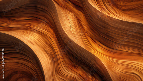 Wallpaper Mural An abstract background with swirling patterns of dark brown and golden hues. Created with Ai Torontodigital.ca