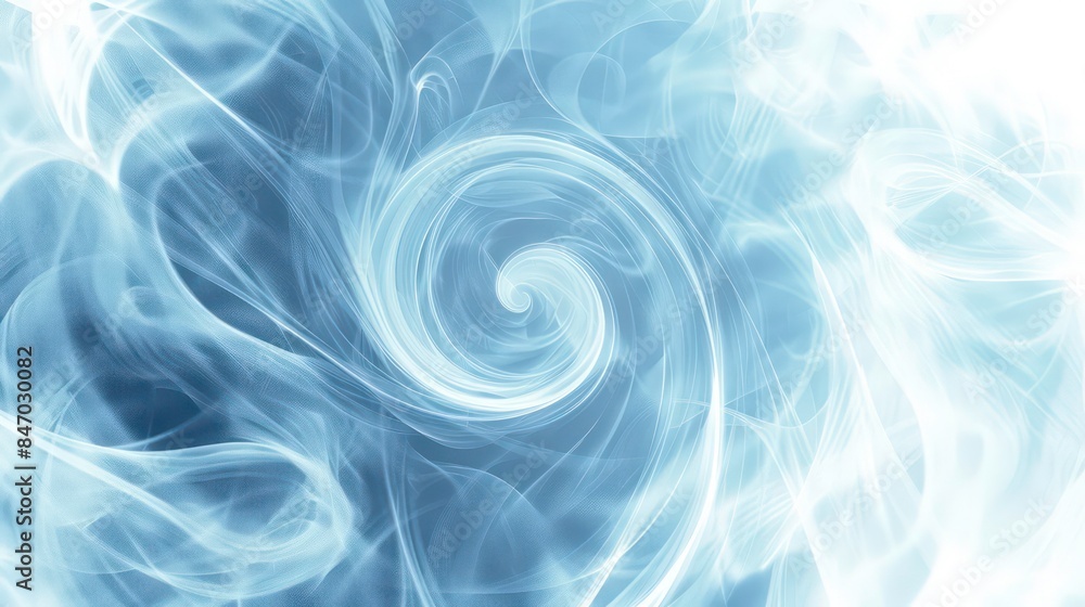 Fototapeta premium Animated png magic wind swirl on white background with white fast speed trail. Abstract animated png magic wind swirl. Generative AI