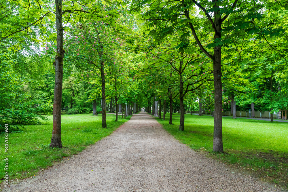 Bayreuth, Germany - May 18 2024: The courtyard garden of the New Palace in Bayreuth Bayreuth, Germany - May 18 2024: The courtyard garden of the New Palace in Bayreuth