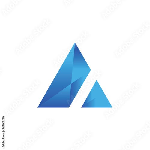 triangle logo vector with blue color