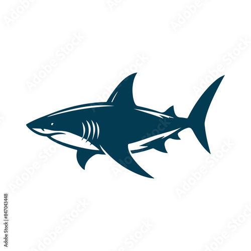Shark Silhouette Clip art isolated vector illustration on a white background