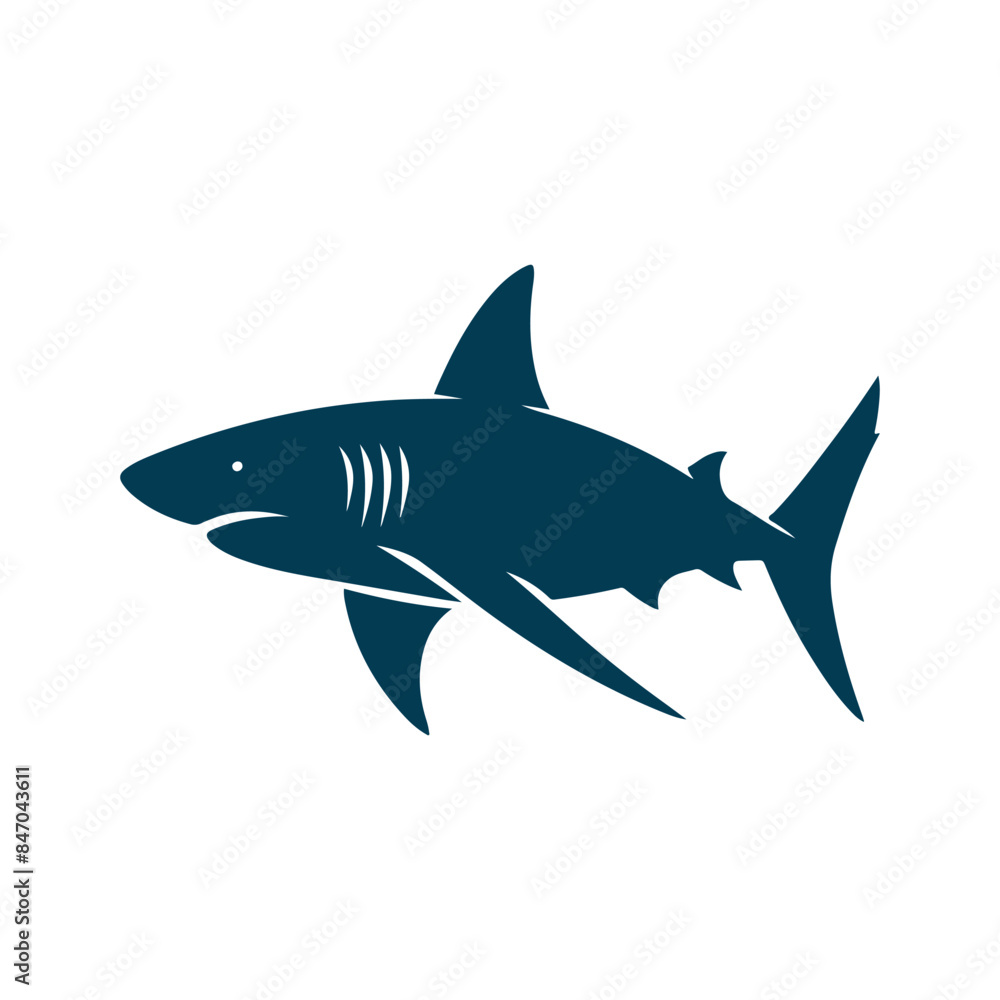Shark Silhouette Clip art isolated vector illustration on a white background Shark Silhouette Clip art isolated vector illustration on a white background