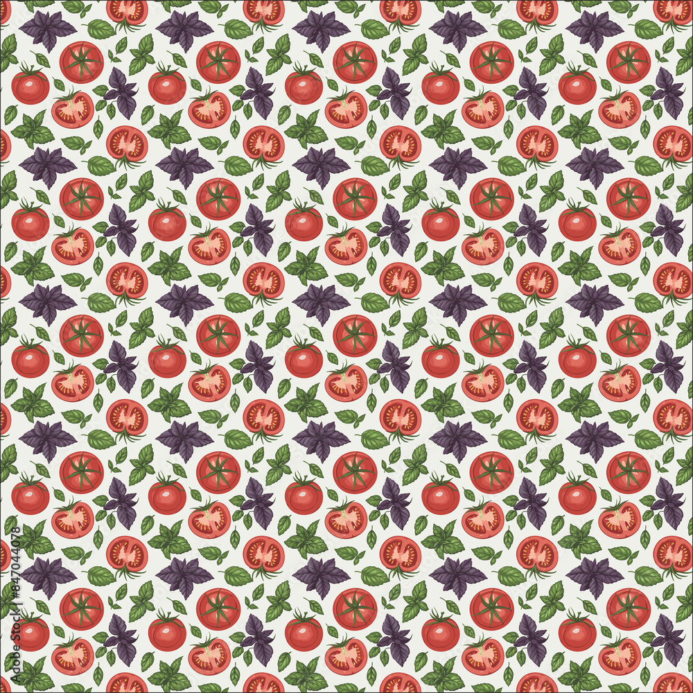 Tomato Basil Pattern Italian Tomato Basil Pattern Italian