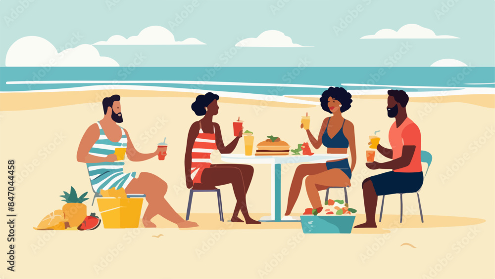 Fototapeta premium Family Lunch on the Beach