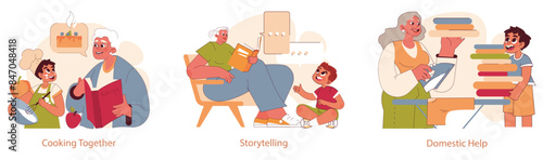 Grandparents Day. Flat Vector Illustration