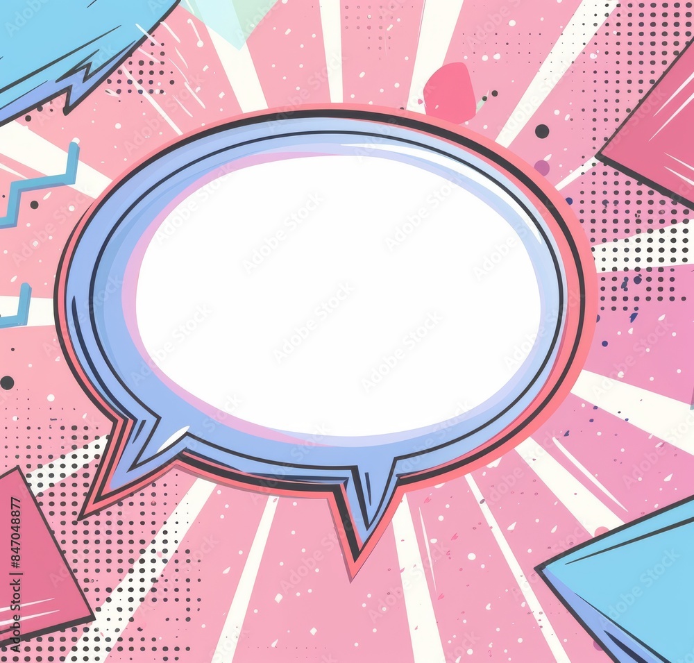 Comic book style blank speech bubble on an abstract pink background Comic book style blank speech bubble on an abstract pink background
