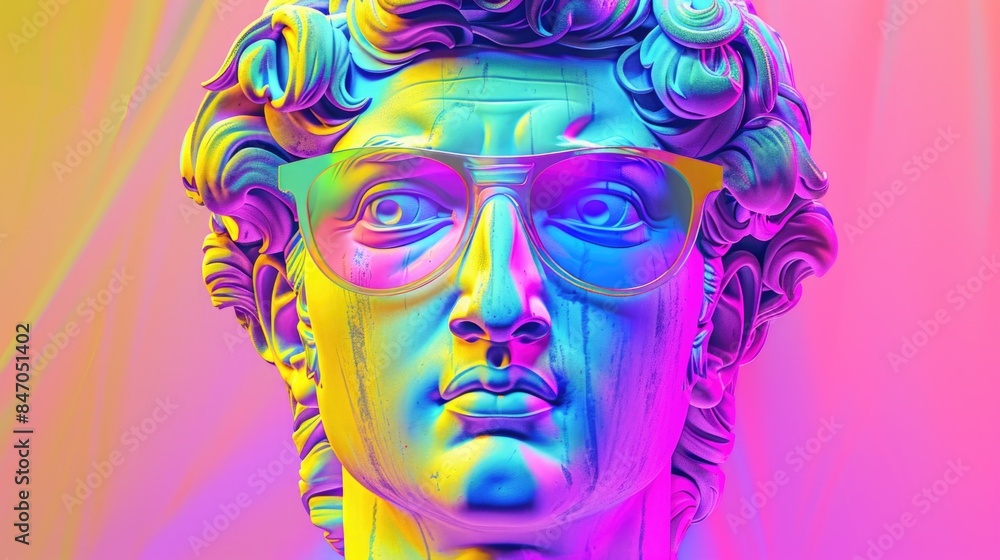 A detailed view of a male statue's facial features and attire A detailed view of a male statue's facial features and attire