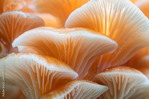 Macro Image of Sajor-Caju Mushroom - Abstract Background Close-Up