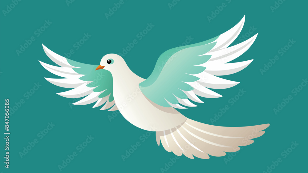 Dove vector illustration with light teal blue background Dove vector illustration with light teal blue background