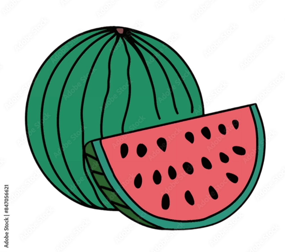 맛있어 보이는 수박 아이콘