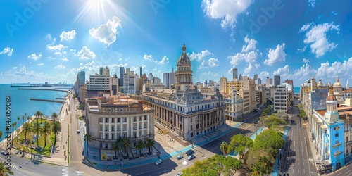 Palacio Legislativo in Montevideo Uruguay skyline panoramic view photo