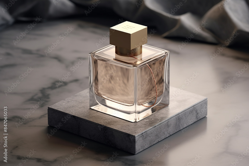 Perfume on Marble Background with shade Perfume on Marble Background with shade