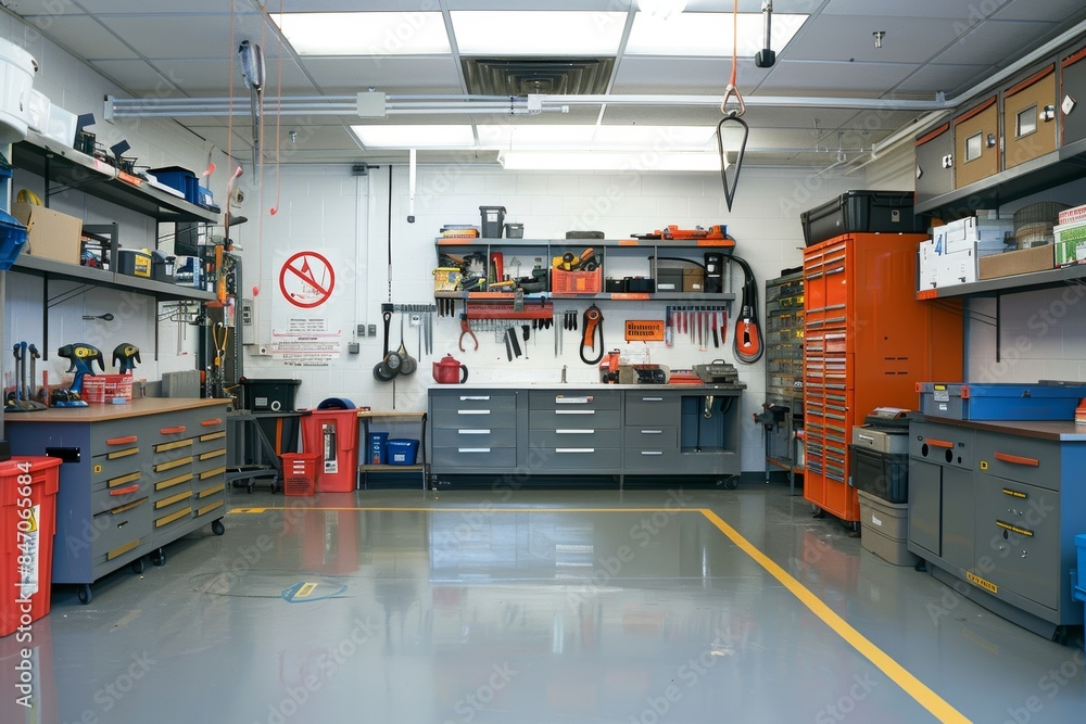 Plumbing with Clear Safety Signage and Properly