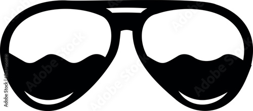Flat isolated Summer retro sunglasses. Summer sunglasses illustration vector.