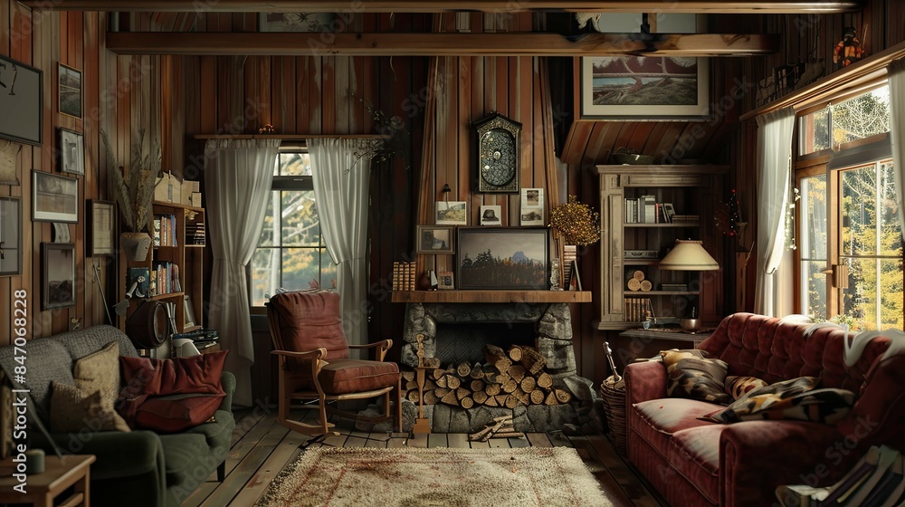 Old house at night. AI generated art illustration. Old house at night. AI generated art illustration.