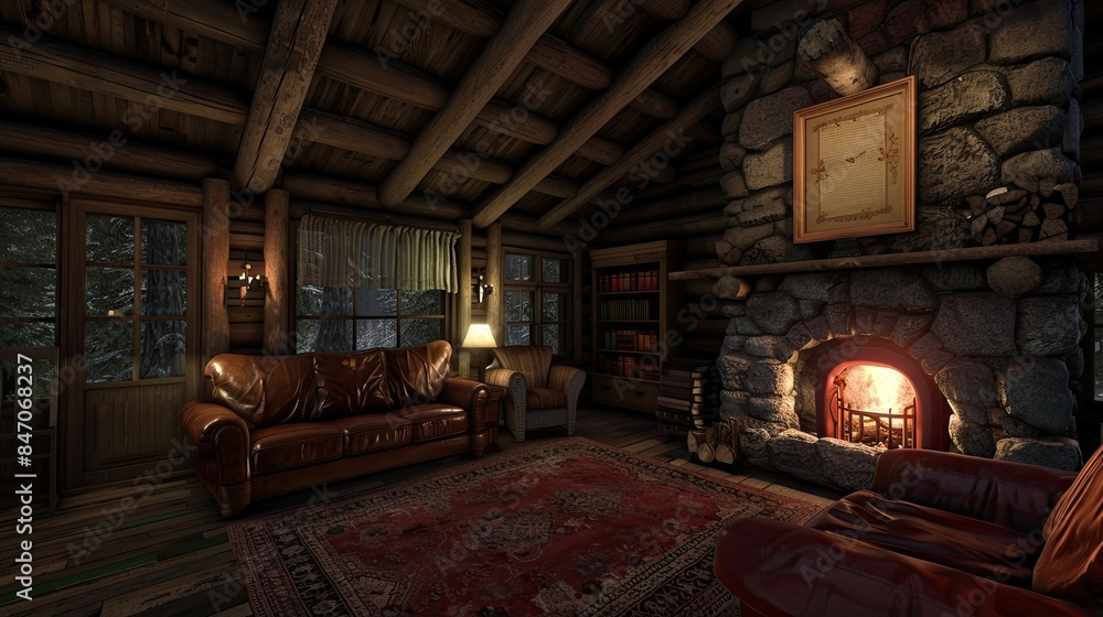 Old house at night. AI generated art illustration. Old house at night. AI generated art illustration.